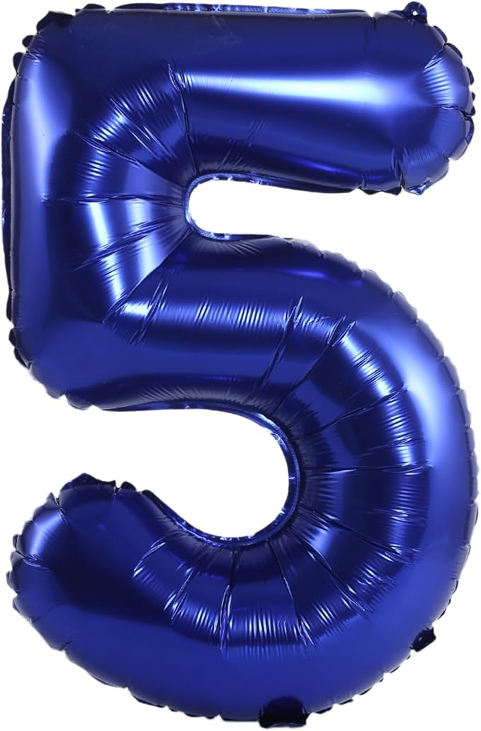 YPSelected 32 Inch Large Foil Helium Number Balloon Birthday Wedding Party 0-9 (Navy Blue, 5)