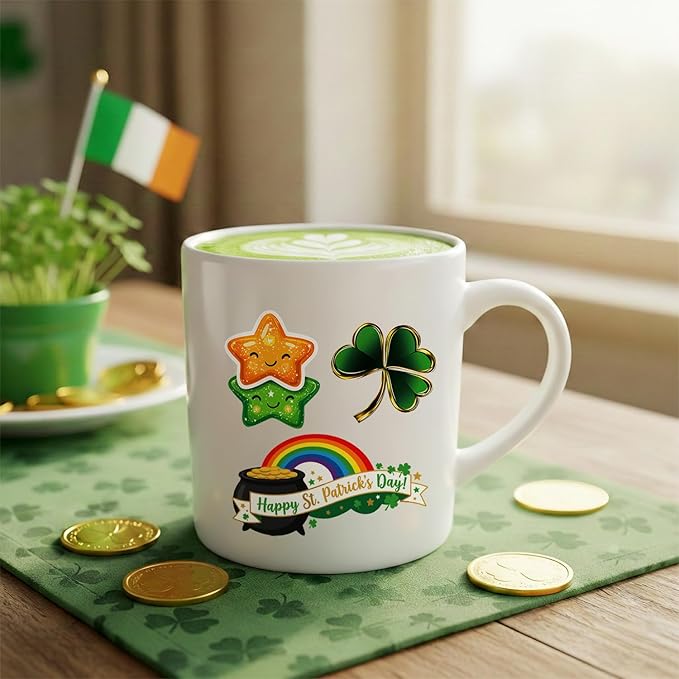 JCFIRE 95 PCS St Patricks Day Tattoos for Kids, Shamrock Stickers Temporary Tattoos for Children, Saint Patricks Day Accessories Party Favors, Lucky Irish Decor Gifts, St Paddy Decorations Supplies