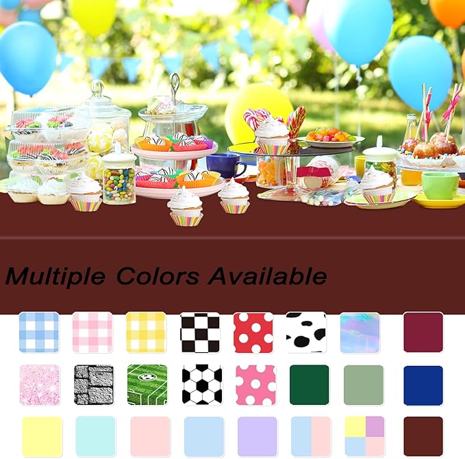 WNINK 4 Pack Maroon Tablecloths Burgundy Disposable Table Covers 54" x 108" Table Cloths for BBQ Birthday Picnic Bridal Shower Engagement Wedding Plastic Table Cloths for Parties