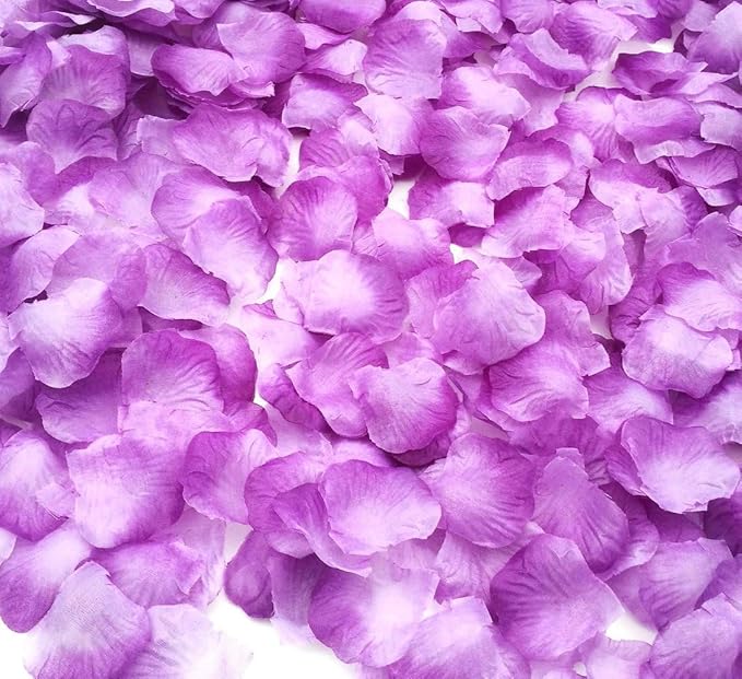 CODE FLORIST 1500 PCS Light Purple Silk Rose Petals for Valentine's Day,Romantic Night,Wedding,Proposal Anniversary Flower Decorations(Separated,Scented)