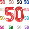 50 Balloon Number, Red Number 50th Birthday Balloons 40 Inch, 50 Years Old Red Birthday Decorations for Men Women, 50th Anniversary Decorations
