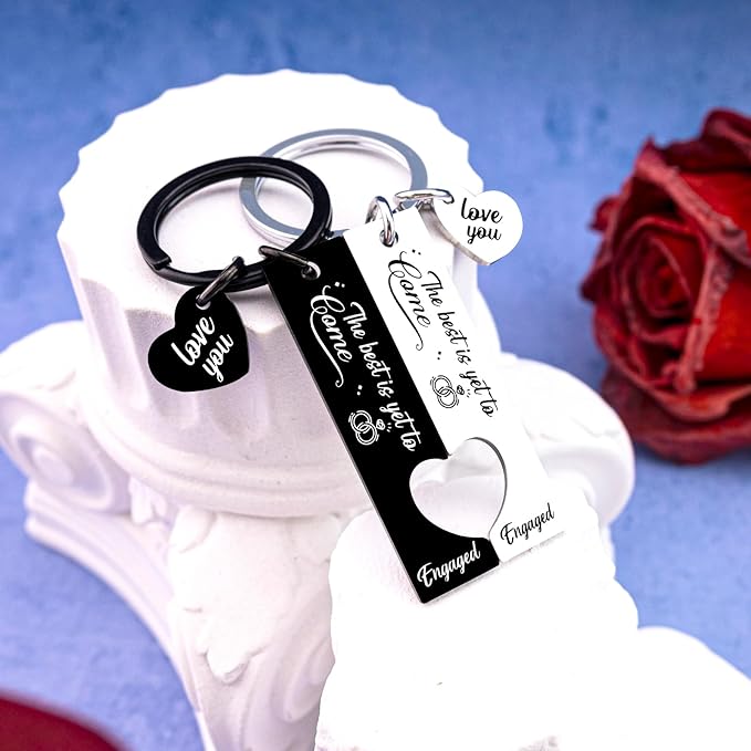 Engagement Gifts For Couples Newly Engaged Bridal Shower Gift Fiancee Fiance Gift For Women Men Groom Bride To Be Gifts Unique Best Engagement Party Keychain Valentines Day Gift For Her Him