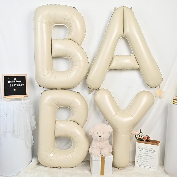 40 Inch Beige BRIDE Balloons,Cream White Sand Bride Foil Balloon for Wedding Bachelorette Party Decorations