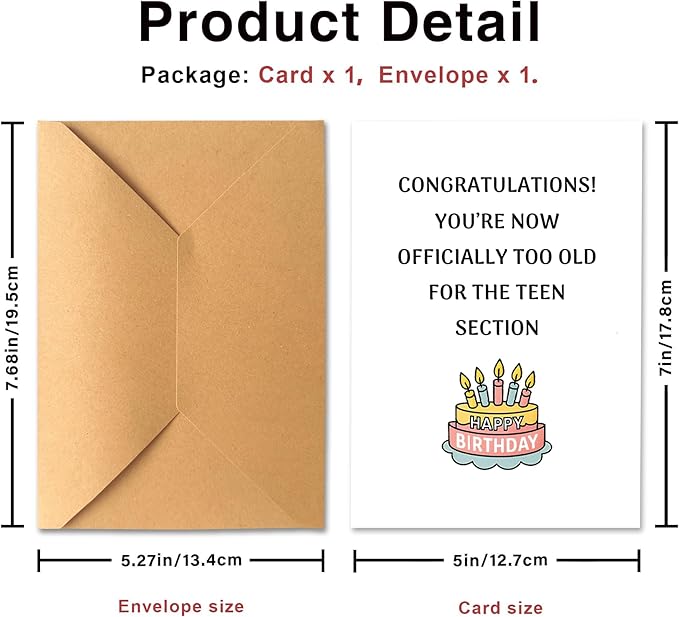KINGNAME Funny Birthday Card for Adults, Cautionary Tale Humor, Sarcastic Aging Joke Card for Friends Family Coworkers