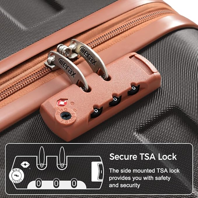 4-Piece Luggage Set, Suitcase with TSA Lock Travel Duffel Bag Wet-Dry Toiletry Bag, Black