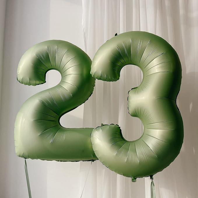 15th Birthday Balloons for Girls, 40 Inch Giant Sage Green Foil 15 Number Balloons, Olive Green Digit 1 & 5 Helium Balloons for Boys Women Men 15th 51st Anniversary Jungle Safari Party Decorations