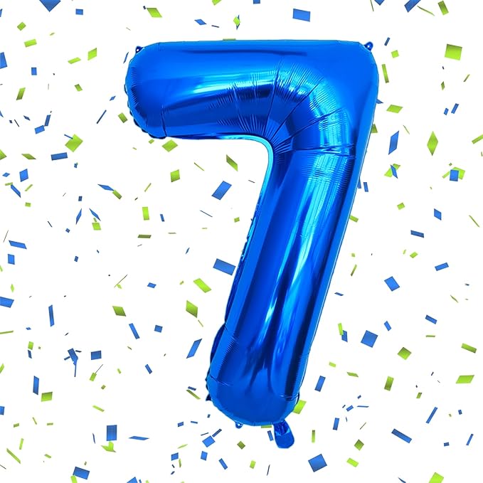 Smlpuame 40 Inch Navy Blue 7 Balloon for 7th Birthday Party, Blue Seven Number Balloon 17 27 67 Birthday Decorations for Boys Girls Men Women, Helium Giant Foil Number 7 Balloon
