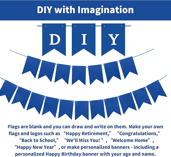Custom Blue Banner kit, Custom Phrase Banner, Customize Your Party Banner Signs, Handwriting Banners Party Supplies Unique Decor With Letters A~Z and heart Stencil