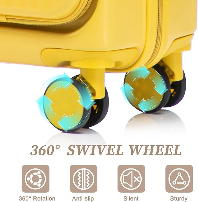 20/14 Inch Hardside Luggage, Durable Suitcase with Spinner Wheels