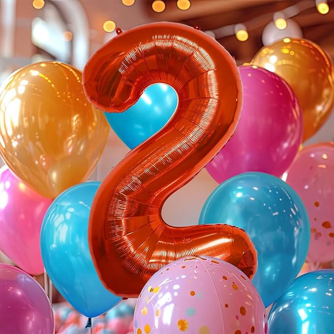 40 Inch Large Red Number Celebration and Decoration Balloon for Birthday Parties, Graduations, Anniversaries, Weddings, Photo Shoots, Special Events - Helium Foil Mylar (Red Number 2)