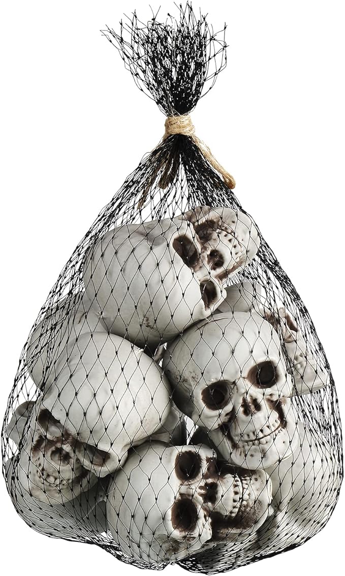Boao 10 Pieces Halloween Skeleton Head Small Mini Skulls for Halloween Party Decoration Props, Table Decor