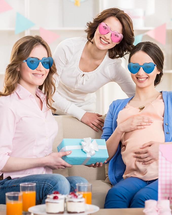Frienda 8 Pairs Heart Shaped Sunglasses for Women Rimless Heart Glasses Candy Color Sunglasses for Party Favor