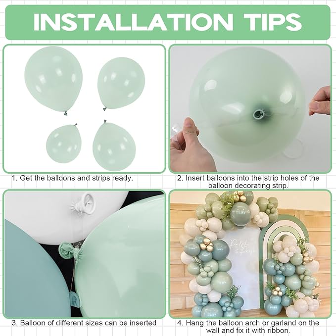 Dusty Green Balloons Arch 103pcs Light Olive Sage Green Balloons Garland Different Sizes Retro Haze Fog Balloon Helium Latex Balloon Boho Birthday Party Decoration Jungle Safari Bridal Baby Shower