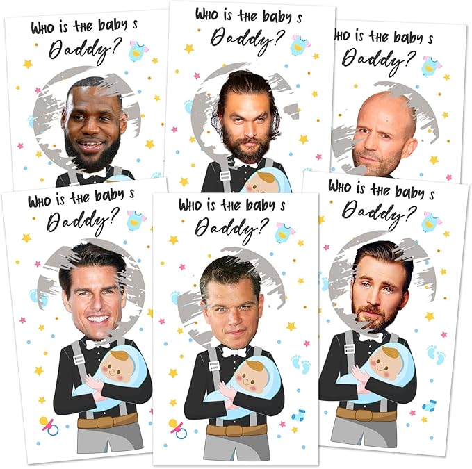 Funny Baby Shower Scratch Off Game Cards, Scratch Off Lottery Ticket Raffle, Great Party Icebreak Game Ideas for Baby Shower, who is The Baby's Daddy, Party Decor 40 Card, Black