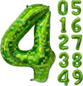 Green Number Balloons, Gaint Green Pixel Number 4 Balloon 40 Inch Dark green 4 Balloon for Boys Girls Kids 4th Birthday Party Decoration