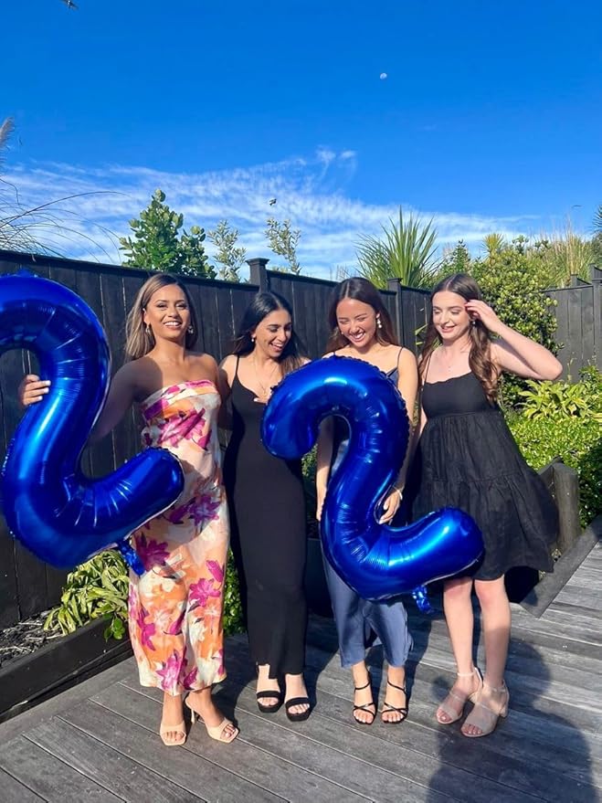 Big Number Balloon 40 Inch, Large Foil Number Balloons, Number Balloons for Women Men Child Birthday Party, Number 2 Night Blue Balloon Anniversary Graduations Decorations