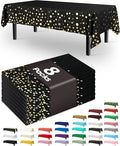 Pureegg Plastic Table Cloth Disposable 8 Pack, 54 x 108 Inch Table Cloths, Graduation Decorations Class of 2026, Graduation Tablecloths, Rectangle, Plastic Cover, Leakproof & Sturdy, Black and Gold