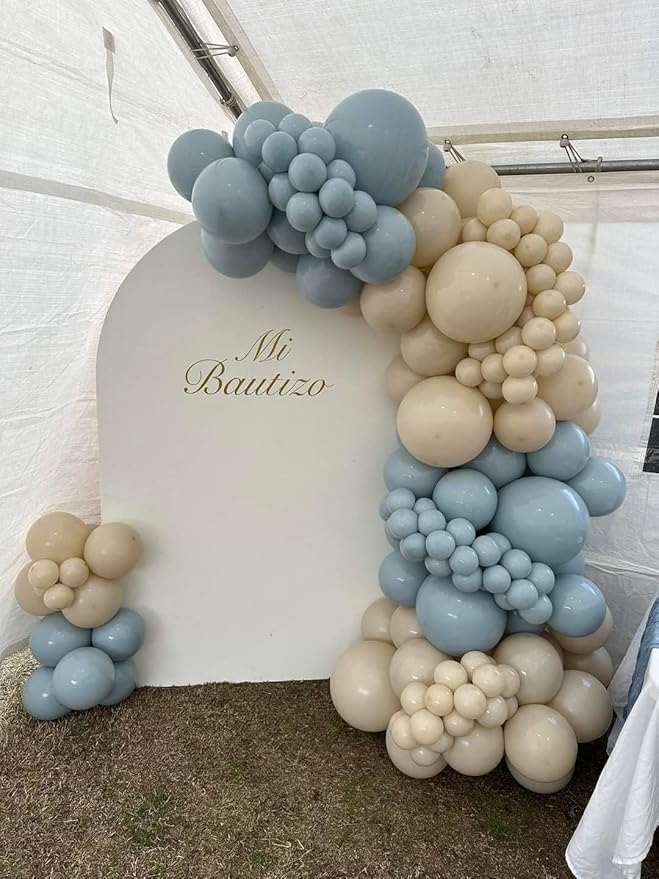 Dusty Blue Balloons 5inch Small Haze Blue Balloon 60pcs Mini Round Aqua Fog Mist Latex Balloon for Arch Garland Girls Boys Retro Boho Birthday Party Decoration Wedding Baby Bridal Shower Bachelorette