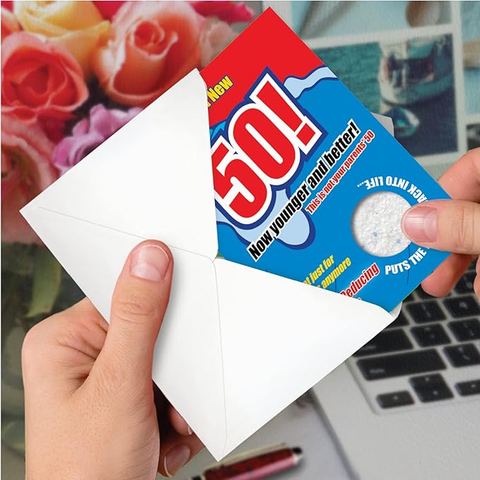 NobleWorks - Funny 50th Milestone Birthday Greeting Card with 5 x 7 Inch Envelope (1 Card) Bday Body Detergent 50 5186