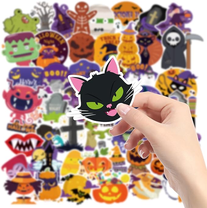 OHOME Halloween Stickers | 100 PCS Halloween Party Favors - Halloween Games Toys Gifts Party Supplies - Crafts Accessories Treats Bulk for Classroom
