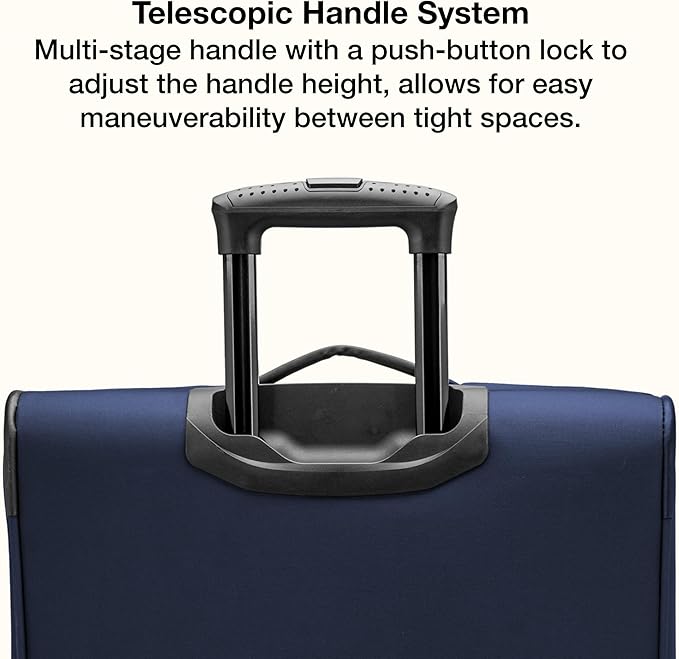 U.S. Traveler Anzio Softside Expandable Luggage with Spinner Wheels, Navy, 2-Piece Set (22/30)