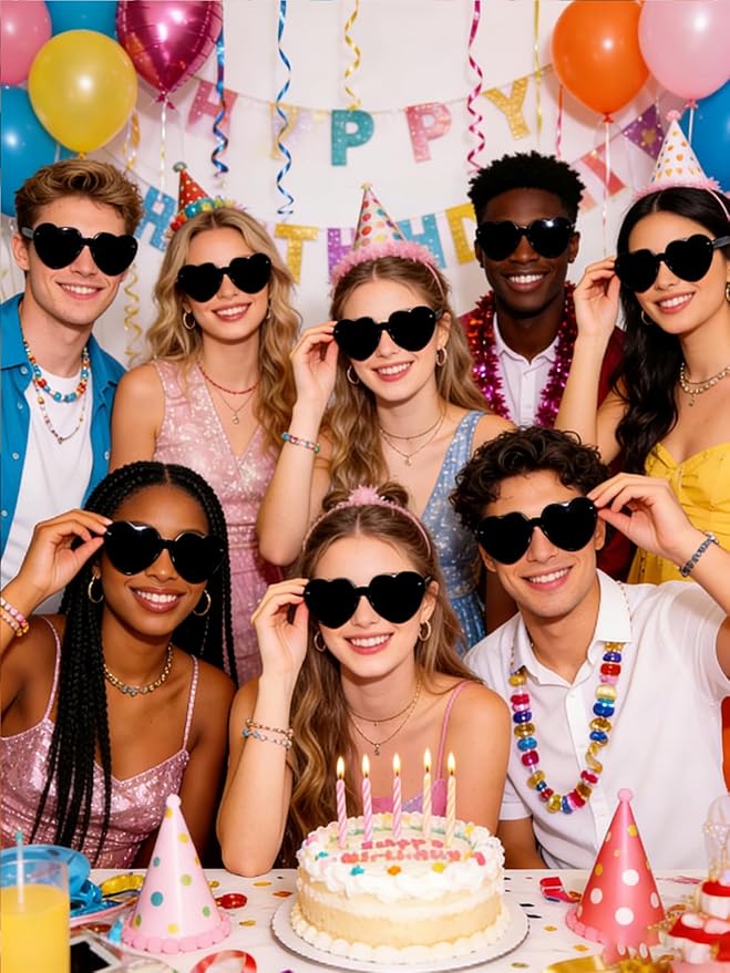 12/20Pcs Heart Shaped Sunglasses for Women, Party Favors Glasses for Wedding, Galentines, Valentines Decorations
