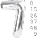 40 Inch Number 7 Balloon, 6 7 Birthday Decorations, Silver Seven Birthday Decor, 7 17 27 70 Year Old Balloon Number for Engagement, Wedding, Graduations