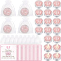 Treela 20 Sets Baby Shower Party Favors Pink Tea Lights Candles with Organza Bag for Guests Cute Feet Shaped Burning Thank You Tags Return Gifts Keepsakes for Baby Shower Gender Reveal Party