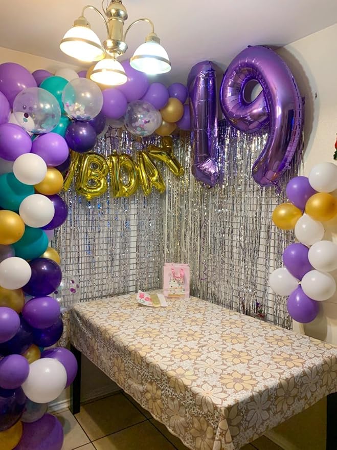 Balloon Numbers 40 Inch 5 Ballon for 5th Birthday Decorations, 15 25 35 50 Big Purple Number Balloons for Wedding Photo Shoot Party Decor
