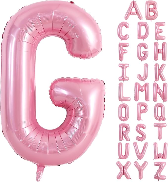 TONIFUL 40 Inch Large Pink Letter G Balloons Giant Foil Mylar Alphabet Balloon for Birthday Party Anniversary Baby Shower Wedding Supplies Decorations