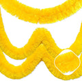 50 Feet Macaron Yellow Christmas Tinsel Garland, Metallic Foil Twist Garland Wall Hanging Tinsel Banner Backdrop for Parade Floats, Easter, Mother's Day, Wedding Party Decorations (2in x 50ft)