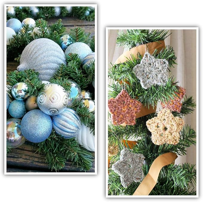 Lvydec 36 Feet Christmas Garland Clearance, 2 Strands Artificial Pine Garland Soft Greenery Garland for Holiday Wedding Party Decoration, Outdoor/Indoor Use