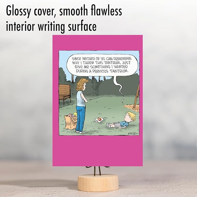 NobleWorks - 1 Humor Belated Birthday Card with Envelope - Funny Cartoons for Birthday Greetings, Celebration Notecard - Tantrum C8878BEG