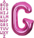 SUWEN 40 Inch Hot Pink Large G Letter Balloons Big Foil Helium Letter Balloons A-Z Jumbo Mylar Happy Birthday Party Decorations for Woman Anniversary Party Supplies