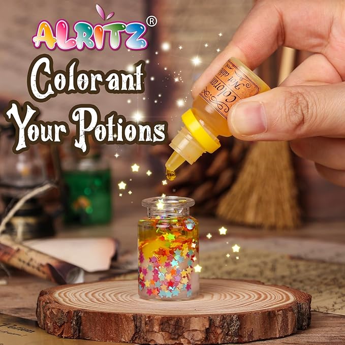 Alritz Mystery Potion Kits for Kids, 20 Magic Mix Witch Potion Bottles, Happy Decorations Ornaments Pumpkin Table Craft Toys Gift for Boys Girls Age 6 7 8 9 10 11+ Indoor Outdoor Party Decor