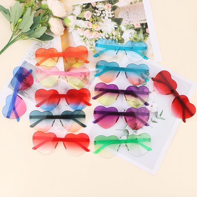 Heart Sunglasses 12/18/24 Pcs Heart Shaped Glasses for Women Cute Funny Party Glasses Party Favors Accessories