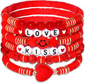 Surfer Heishi Bracelets for Women Stackable Rainbow Vinyl Disc Clay Beaded Stretch Bracelets Elastic Layering Friendship Bracelets Boho Summer Beach Jewelry