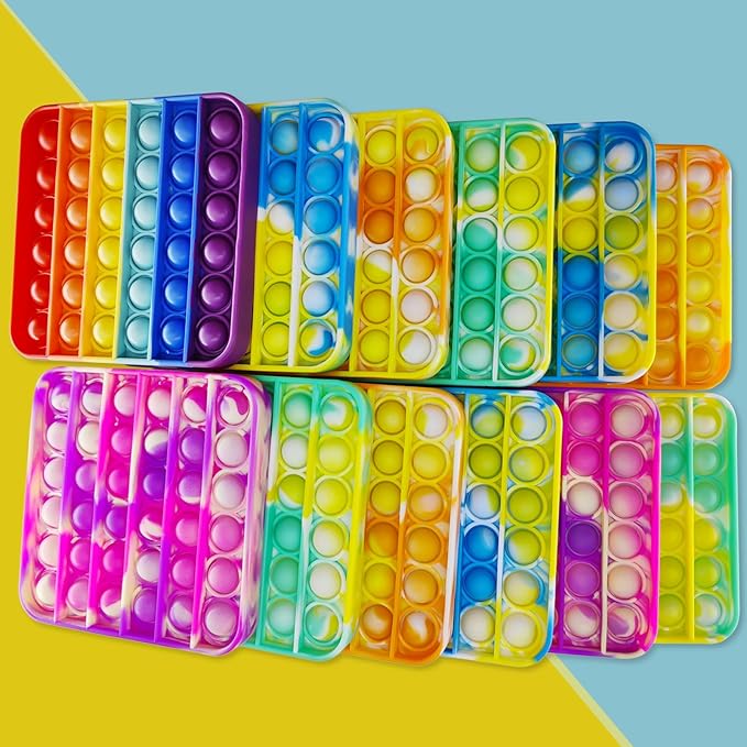 24 Pcs Pop Bubble Fidget for Party Favors, Stress Relief Pressure Relieving Toys for Kids, Pop Bulk Toddler for Christmas Valentine Birthday Gifts and Classroom Prizes