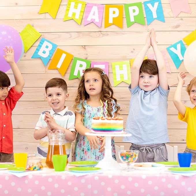 MECCANIXITY Birthday Banner 16 Feet Colorful Birthday Decorations CardStock Birthday Sign with Pennant Banner Flags for Birthday Decor Backdrop Festival Party Supplies