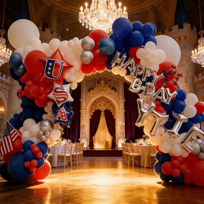 320 Pcs Red White and Blue 12 Inch Bulk Latex Balloons, for 4th of July Independence Day Patriotic Wedding Birthday Party Decorations