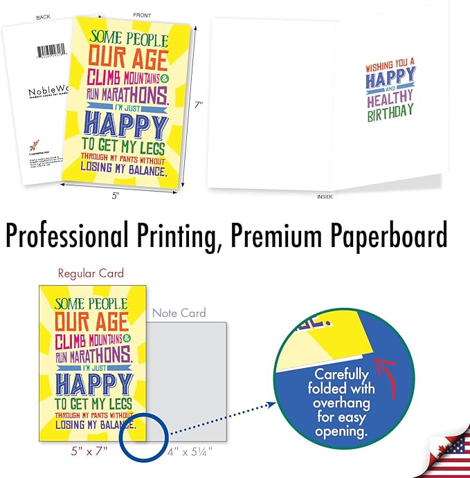 NobleWorks Funny Birthday Greeting Card with 5 x 7 Inch Envelope (1 Card) Bday Leg Through Pants C10660BDG