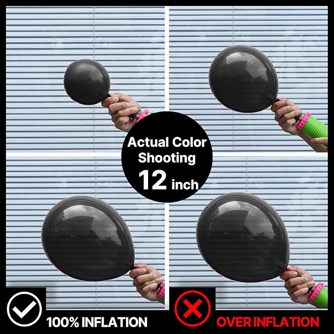 PartyWoo Black Balloons 101 pcs 12 Inch Latex Helium Matte Black Balloons for Baby Shower Birthday Graduation Casino Gaming Anniversary Retirement Pirate Race Car Theme Party Decorations Black-Y18