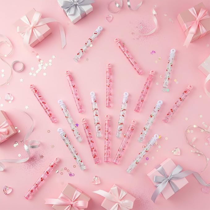 32 Pcs Cherry Themed Bubble Wands Sweet Bubbles Party Favors for Adult Summer Activity Birthday Party Goodie Bag Stuffers Gifts Wedding Supplies