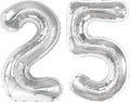 Silver Number 25 Balloon 40 inch, 25 Number Balloons, 25th Silver Birthday Decorations, 25 Year Old Women Men Silver Party Supplies