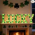 3 Pcs LED Marquee Light Up Letters Black Boo Sign Halloween Decorations Indoor Boo Halloween Lights for Home Kitchen Tabletop Fireplace Party Decoration (Lucky)