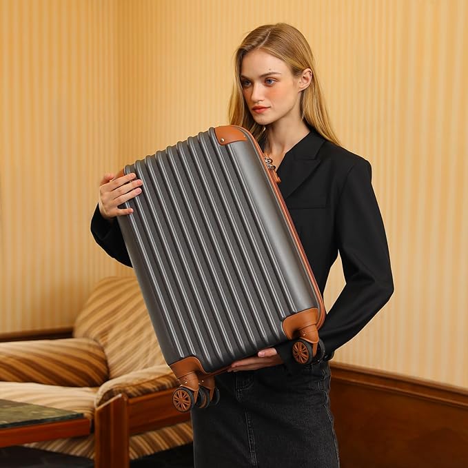 Cosbarn Carry On Luggage Sets 3 Piece, 20 Inch Luggage 22x14x9 Airline Approved with Wheels and TSA Lock, ABS Lightweight Hardshell Travel Suitcase Set with Duffel Bag Travel Bag for Men Women