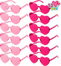 JOYIN 12 Packs Valentine's Day Plum Pink and Rose Red Heart Shaped Sunglasses, Classroom Exchange Gift for Kids, Classroom Holiday Prizes, Sunglasses for Women and Girl