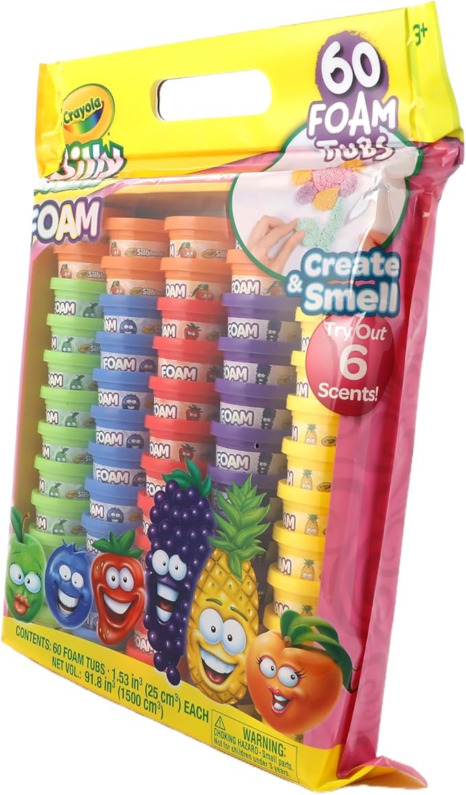 Crayola Silly Scents Foam Tubs - 60 x 1oz Play Foam for Kids, Fidget Toys & Easter - NonToxic, Scented, & Colorful Kids Toys - Perfect for Arts & Crafts, Goody Bags, Party Favors, Play