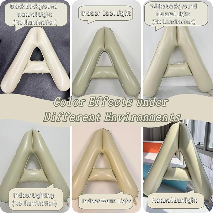 Cream Happy Birthday Balloon Banner, Neutral Beige Happy Birthday Foil Balloon, 16 Inch Ivory White Sand Born Day Bunting Banner Letter Balloons for Men Women Birth Party Decorations Supplies