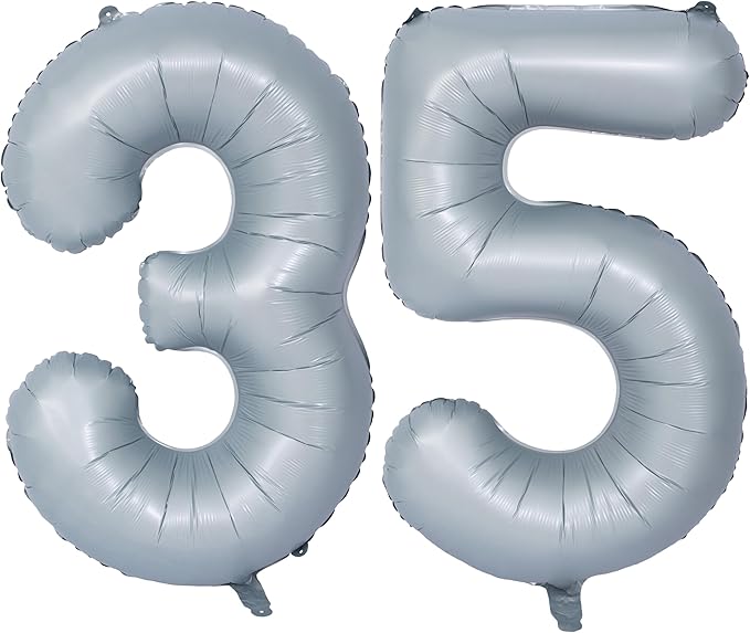 40 In Matte gray Number Balloons Helium Foil Mylar Balloon Birthday Party banquet Decoration 35